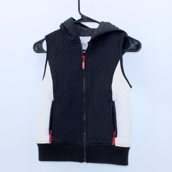 LOFT Jackets & Blazers - Ann Taylor LOFT Petites Quilted Black And White Hooded Vest